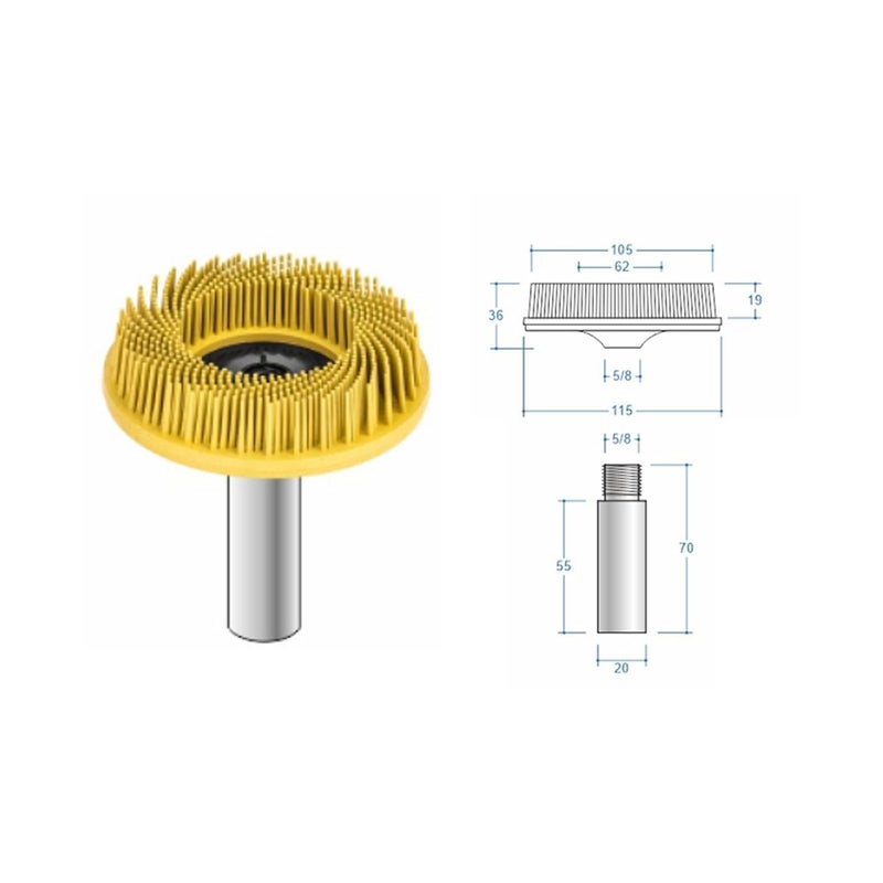 WEXWE Tools 4.5 Inch Bristle Disc Roloc Bristle Disc Grade - 80# Grit Abrasive Coating Removal Disc for Metal with 20mm Shank Attachment 1set - Image 2
